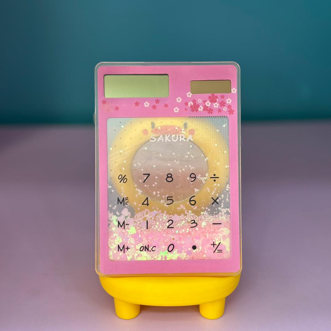 ماشین حساب آکواریومی گل دار